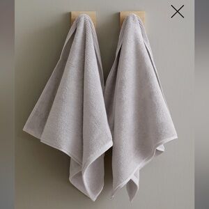 NWT QUINCE Turkish Ribbed Quick Dry Hand Towel Silver 6968